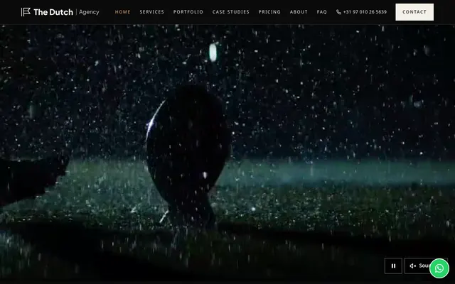 Screenshot of the The Dutch Agency website homepage